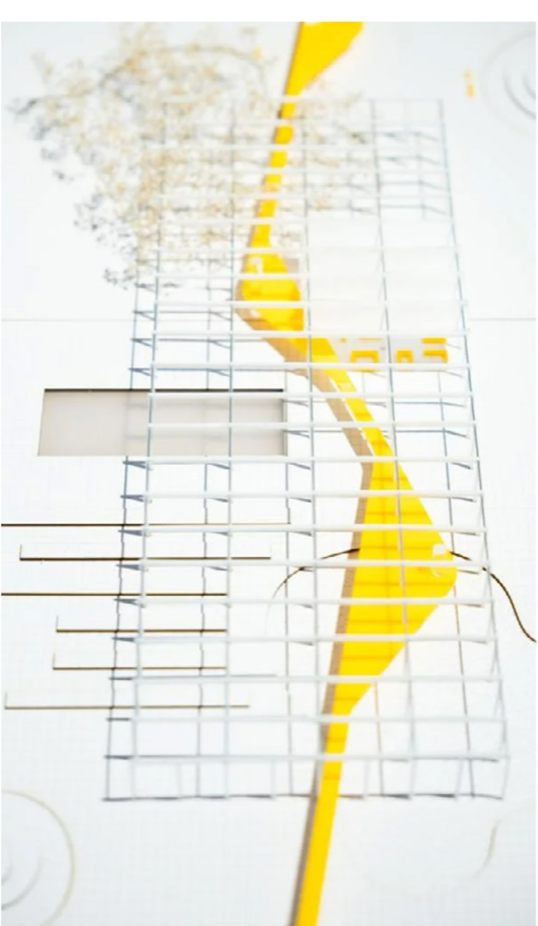 Topographic model of Northern Virginia with the corridor traced in yellow.