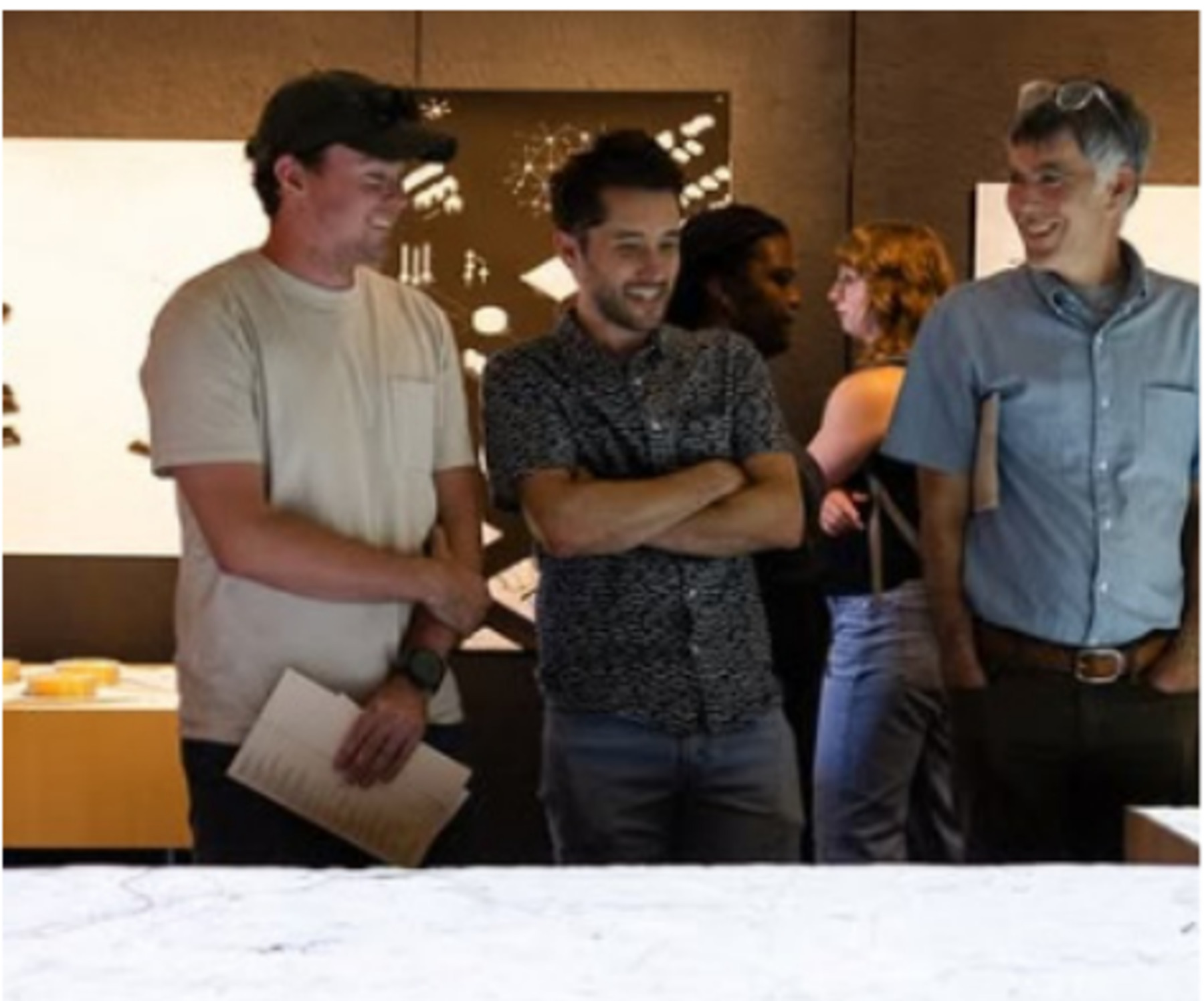 Visitors at the exhibition opening.